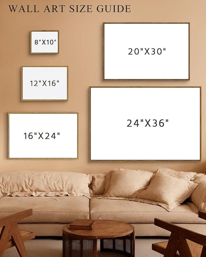 InSimSea Framed Canvas Wall Art Vintage Decor, Home Decor Classical Oil Paintings Sky Cloud Birds Prints, Vintage Landscape Large Wall Art for Living Room Bedroom Bathroom Office Decor, 20"x30"