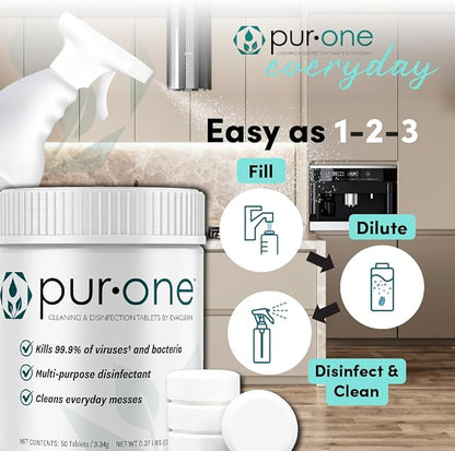 EveryDay 3.3g All Purpose Disinfecting & Cleaning Tablets, Advanced Formula, Effective on Stains, Mildew & Bacteria, Ideal for Toilet Bowl Cleaning Inside & Outside, Bleach-Free, Neutral pH