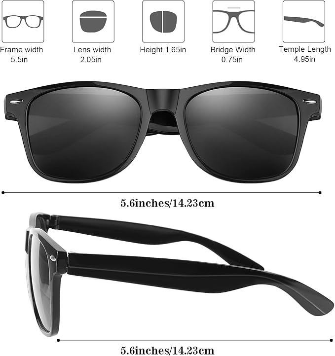 FEPITO 24 Pack Party Sunglasses Bulk for Birthday Party Favors Goody Bag Fillers for Beach Pool Party Toys for Adults, Black