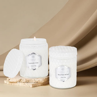 6 Pack Aromatherapy Candles for Home Scented, Gifts Set for Women, Natural Soy Wax Jar, 33 oz 240 Hour Long Lasting, for Birthday, Valentine's Day, White