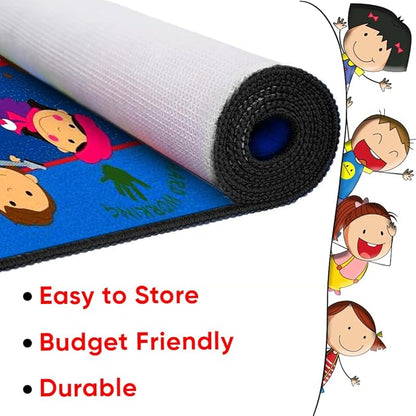 World Character Classroom Rug, 4' x 6' Rectangle, Educational Classroom Rug, Kids Learning Play Mat | Area Rug for Bedroom or Playroom