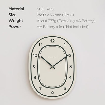 mooas Forest Flatwood Wall Clock,12" Wood Wooden Wall Clock Non-Ticking Sweep Movement Decorative Clock Battery Operated Clock for Home Living Room Kitchen Bedroom Office School