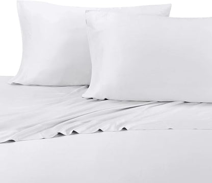 Royal Hotel Bedding Silky Soft, Viscose from Bamboo, and Cotton Blend Sheet Set, 100% Luxury Blend, 60% Viscose Made from Bamboo and 40% Cotton Bed Sheets, King Size, White