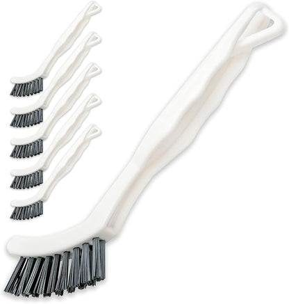 6-Pack Grout Cleaner Brush Scrub Set - Stiff Bristle Scrubbing & Detail Cleaning Brushes for Household Use on Bathtub, Shower, Kitchen, Tile Floors, Sink, Grooves, Window Tracks, Drains