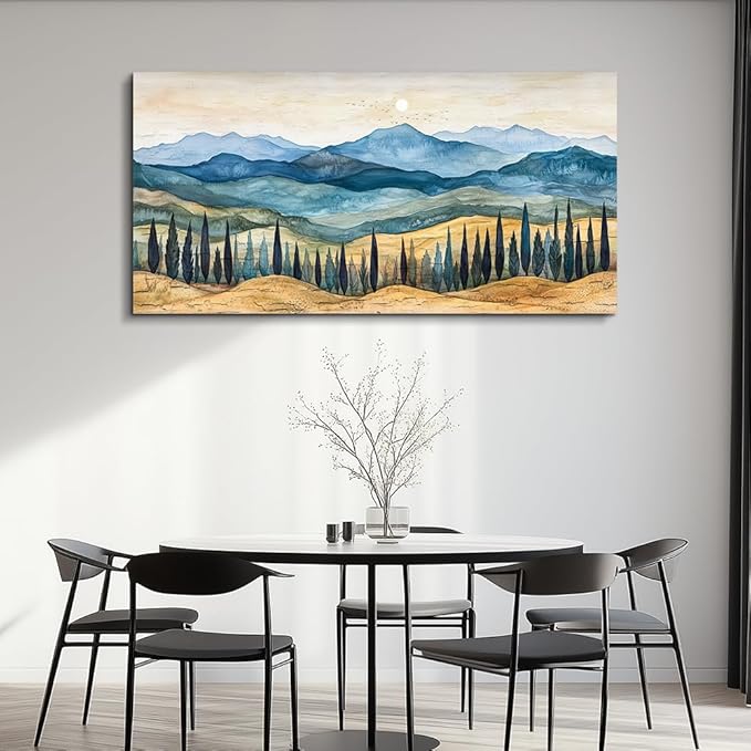 ZUITINGHUA Large Wall Decor For Living Room Canvas Wall Art For Office Modern Wall Decorations For Bedroom Mountains Landscape Painting Abstract Pictures Artwork Room Home Decor 24x48 In