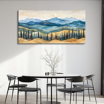 ZUITINGHUA Large Wall Decor For Living Room Canvas Wall Art For Office Modern Wall Decorations For Bedroom Mountains Landscape Painting Abstract Pictures Artwork Room Home Decor 24x48 In