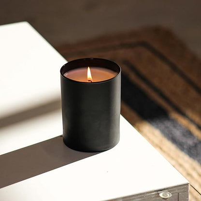 Calyan Wax Co. Rose & Peony Scented Candle - 75 Hour Burn - Luxury Non Toxic Soy Wax Candles - Long Lasting Black Tumbler Jar Candle for Home - 10.2oz