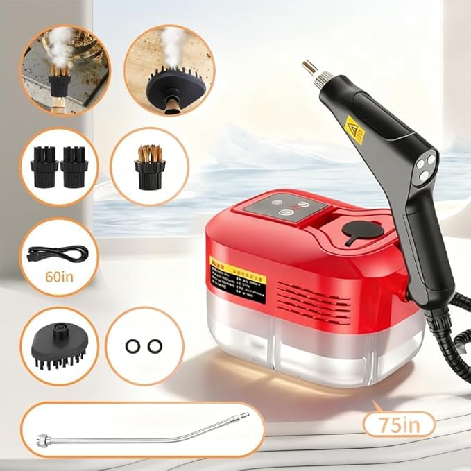 Steam Cleaner for Home, 2500W High-Power Multi-Surface Steamer with 6-Level Adjustment, 10s Fast Heat-Up, 36oz Large Tank for Grout, Upholstery, Car, Kitchen, Bathroom & Floor Cleaning