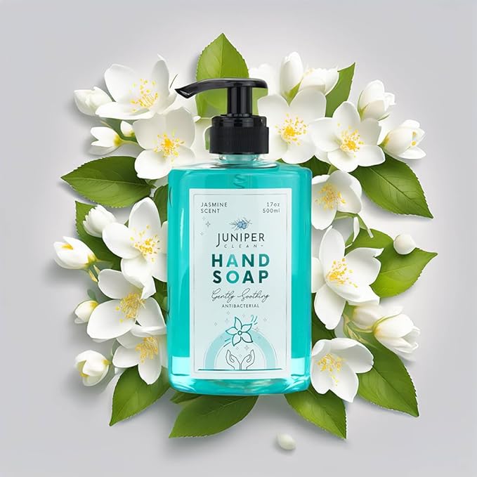 Antibacterial Hand Soap with Pump, Jasmine Scent, Liquid Hand Soap 17 Fl Oz (Pack of 1)