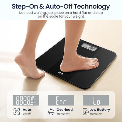 Solar Powered Weight Scale with Endless Power, Scale for Body Weight, Electronic Bathroom Scale for Weight Loss, Digital Weighing Scale with 0.1lb Accuracy No Battery Required, 400lb/180kg