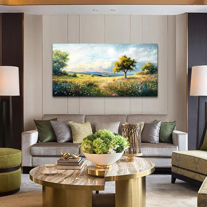 Wapluam Large Wall Art For Living Room Wall Decor For Bedroom Office Decorations Pastoral Wall Paintings Scenery Abstract Watercolour Farmhouse Pictures Modern Posters Canvas Prints Artwork Home Decor