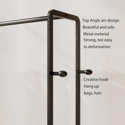 Rolling Clothes Rack, 47.2" Wide Metal Garment Rack,Heavy Duty Clothing Rack for Hanging Clothes with Wheels & bottom Shelves for Coats, Shirts, Dress