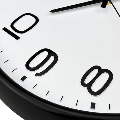 Plumeet 16'' Extra Large Wall Clock, Battery Operated Wall Clocks Silent Non-Ticking Quartz, Modern Style Suitable for Bedroom Living Room Office Decor - 3D Numbers Display, Black