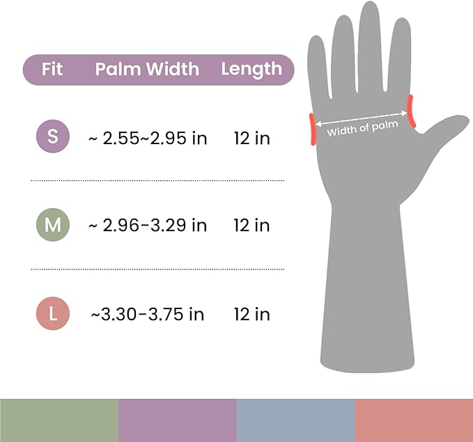 Rubber Cleaning Gloves for Dishwashing, 4 Pairs Reusable Kitchen Gloves for Washing Dishes and Household Cleaning, Pink Dish Gloves with Flocked Lining and Non-Slip Grip, Pefect for Woman Men - L