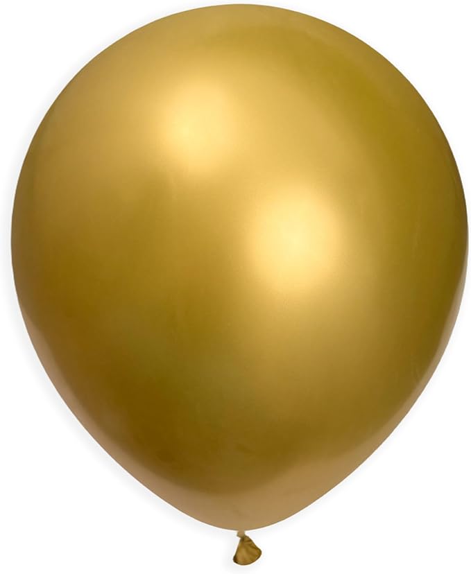 Gold Balloons 50 Pack, 12 Inch Gold Chrome Latex Balloons For Birthdays, Weddings, Baby Showers, Holidays