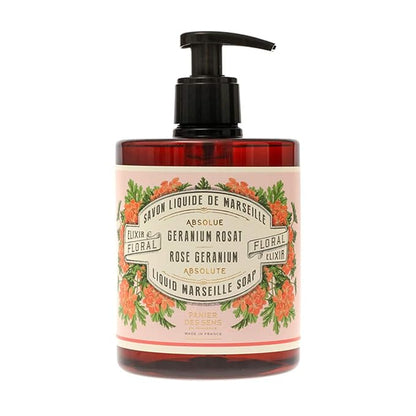Panier des Sens - Moisturizing Hand Soap - Rose Geranium Fragrance - French Traditional Savon de Marseille Soap - Refillable Kitchen & Bathroom Soap - 16.9 Fl.oz Liquid Hand Wash 96% Natural