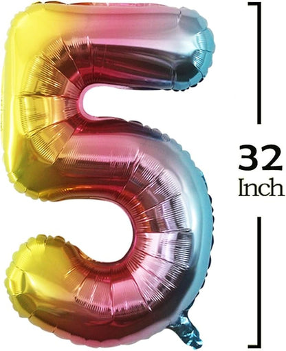 GOER 2025 Foil Number Balloons for 2025 New Year Eve Festival Party Supplies Graduation Decorations (Multicolour,32 Inch)