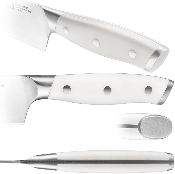 Stahl 19 Piece High Carbon Exclusive German Steel Knife Block Set (White)