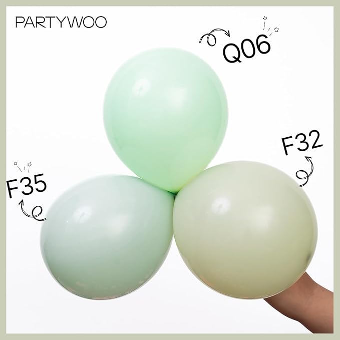 PartyWoo Mint Green Balloons 50 pcs 12 Inch Pastel Light Green Latex Helium Balloons for Birthday Baby Shower Gender Reveal Wedding Anniversary Graduation Party Decorations Green-Q06