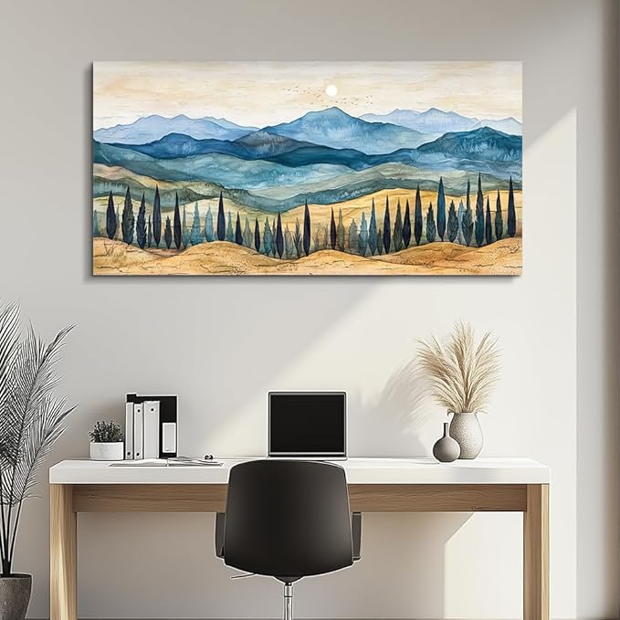 ZUITINGHUA Canvas Wall Art For Living Room Wall Decor For Bedroom Office Wall Decoration Mountains Landscape Painting Abstract Pictures Artwork Room Aesthetic Home Decor 20x40 In