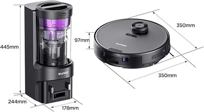 Eureka Robot Vacuum with Bagless Self Emptying Station, 2 in 1 Robotic Vacuum and Mop Combo, 60-Day Capacity, 4000Pa Suction, Auto Lifting Mop, LiDAR Navigation,NER E10s