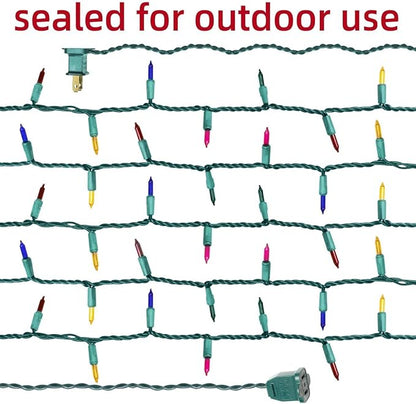Green Wire,Multicolor,Incandescent Bulb 100 Mini String Lights for Indoor Christmas Tree Garland Birthday Wedding Party Festival Decoration