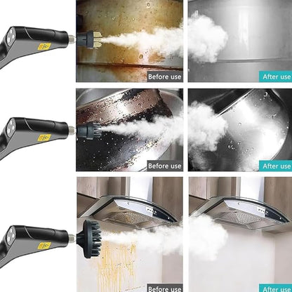 Saker handheld steam cleaner, 2500W Fast Heating Multi-Surface Steamer with Large Water Tank, 6 Steam Settings & Attachments for Floors, Windows, Cars (Red-Dual Control (Upgraded Touch Control))