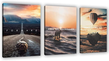 Motivational Wall Decor Poster Inspirational Wall Art 3 Pieces Canvas Wall Painting Framed Artwork for Living Room Bedroom Office Home Decor Prints Pictures Wall Decor Ready to Hang 60''Wx 28''H