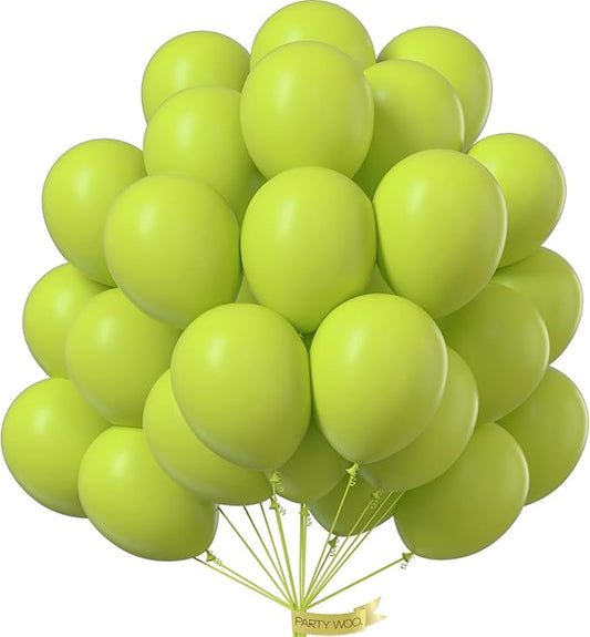 PartyWoo Lime Green Balloons 50 pcs 12 Inch Balloons for Graduation Halloween Safari Jungle Dinosaur Baby Shower Birthday Summer Party Decorations Green-Y8
