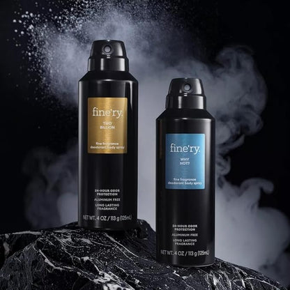 Finery Two Billion MEN'S DEODORANT SPRAY | Fine Fragrance - Deodorant Body Spray | 24 HOURS ODOR PROTECTION | 4oz