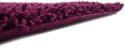 Unique Loom Solid Shag Collection Area Rug (8' Square, Eggplant Purple)