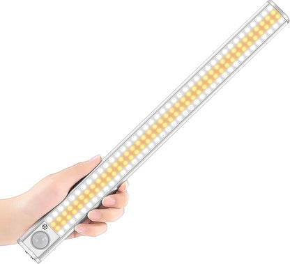 goodland 160 LED Closet Lights Motion Sensor Under Cabinet Lights Indoor Lighting 3000mAh Battery Powered Light Bar Dimmable Rechargeable Closet Light for Kitchen, Wardrobe, Stairs(1 Pack)