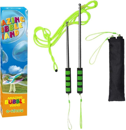 Bubble Wand,Stainless Steel Giant Bubble Wand Outdoor Toy for Kids Telescopic Design, Bubble Toys for Birthday Party, Bubble Party Favors–Works Best Bubbleventi Bubble Mix