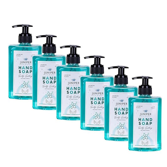 Antibacterial Hand Soap with Pump, Jasmine Scent, Liquid Hand Soap 17 Fl Oz (Pack of 6)