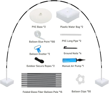 Balloon Arch, Innovation Large Sturdy Balloon Arch Kit,10Ft Wide & 9FT Tall Adjustable Balloon Stand with Water Fillable Bases, Manual Pump - for Wedding, Birthday, Baby Shower, Graduation