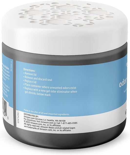 Amazon Basics Gel Odor Eliminator, Activated Charcoal, Fragrance Free, 17 Oz, Pack of 2