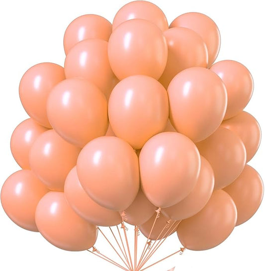 PartyWoo Peach Balloons 50pcs 12 Inch Light Orange Latex Helium Balloons for Wedding Baby Shower Bridal Shower Bachelorette Anniversary Engagement Graduation Birthday Party Decorations Orange-Y21