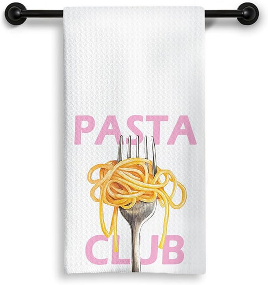 Trendy Pasta Noodle Kitchen Dish Towels, Gifts for Pasta Lovers, Modern Italian Spaghetti Food Decorative Hand Tea Towels for Kitchen, 16x24 Inch