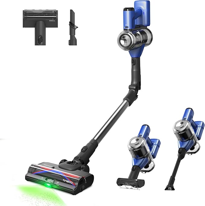 Tineco Pure ONE S50 Pro Cordless Stick Vacuum Cleaner, 200AW Powerful Suction, Zero Tangle Brush, 95Min Runtime, 180° Foldable Tube, 120° Green Light, Easily Tackles Large Debris Stick Vacuum