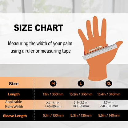 Heavy-Duty Thick Rubber Cleaning Gloves - 3 Pairs of Extra-Large Black Reusable Waterproof Non-Slip Gloves for Dishwashing and Kitchen Cleaning