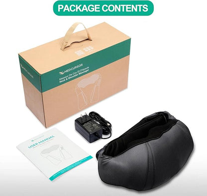 Medcursor Neck Massager, Portable Electric Neck and Back Massager with Heat, Deep Tissue 3D Kneading Pillow for Muscle Pain Relief, Ideal Father’s Day Gift, Not Cordless