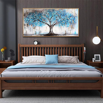 Wapluam Canvas Wall Art For Office Large Panoramic Tree Landscape Abstract Wall Paintings Living Room Wall Decorations Bedroom Decor Wood Framed Prints Textured Pictures Artwork Modern Hotel Decor
