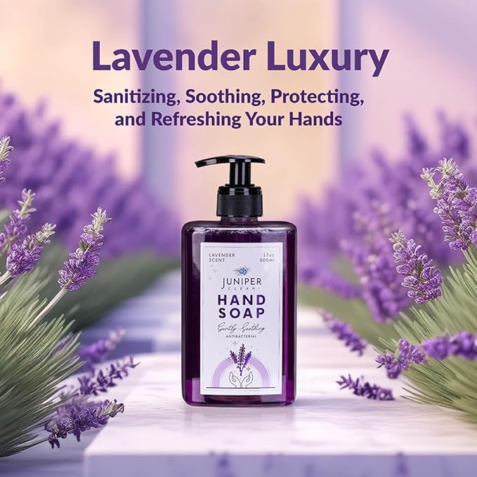 Antibacterial Hand Soap with Pump, Lavender Scent, Liquid Hand Soap 17 Fl Oz (Pack of 6)