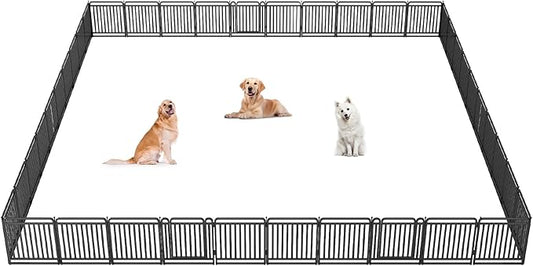 New Thickened Version Dog Playpen, 32 Inch Dog Fences for The Yard, Portable Outdoor Dog Playpen for Large/Medium/Small Dogs, Foldable Metal Dog playpen, with Doors (40 Panels)