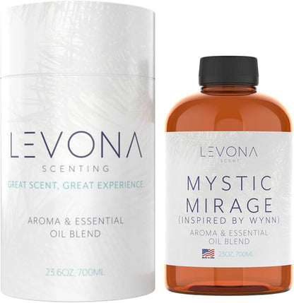 Levona Scent Essential Oil - Fresh Aroma for Home, Office, Hotel & Spa, Ideal for Humidifiers & Diffusers, Hotel Fragrance with Lemon & Green Melon - 700ml / 23 fl oz, Mystic Mirage
