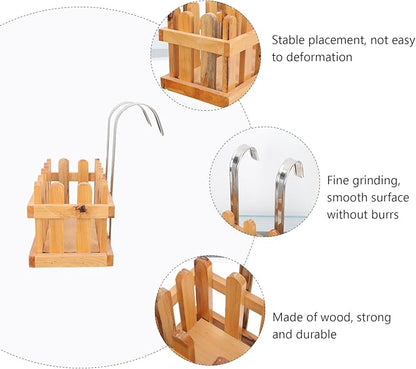 NUOBESTY Wooden Soap Hanging Basket Bathroom Storage Basket Shower Caddy over Tub Hanging Organizer for Bath Accessories