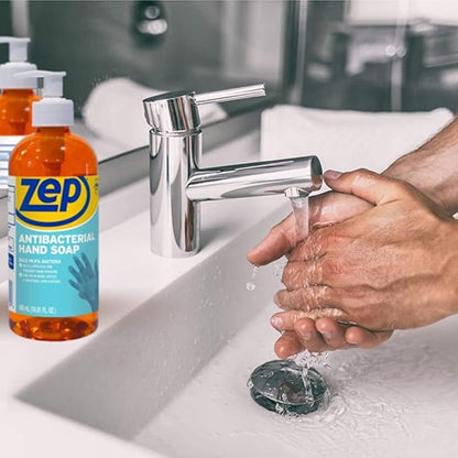 Zep Industrial Antibacterial Hand Soap - 16.9 oz (Case of 12) R46101- Mild Formula, Removes Dirt and Soils From Hands