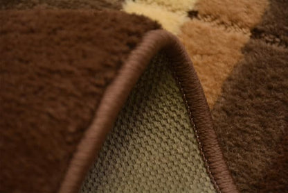 Washable Custom Size Runner Rug Squares Geometric Design Extra Long Runner Rugs for Hallways 26 Inch Wide x Pick Your Size by Feet Slip Skid Resistant Rubber Back (Square Brown, 20 ft x 26 in)