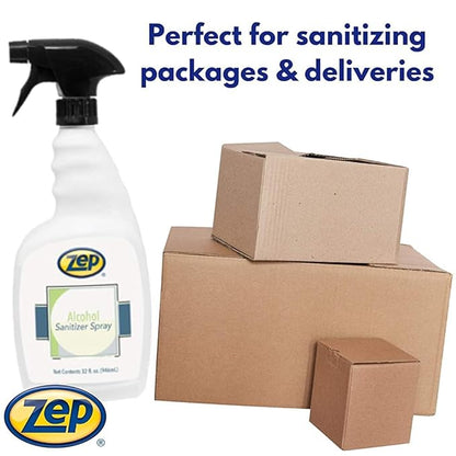 Zep Alcohol Hand Sanitizer Spray - 32 oz (Case of 12) 90001-70% Ethanol-Based, Non-Foaming for Dispensers, Manufactured in the USA