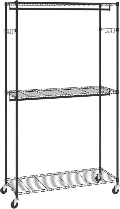 VEVOR Clothing Garment Rack, Heavy Duty Closet Wardrobe, Adjustable Tiers Clothes Racks with Steel Frame, for Bedroom, Clothing Store, Hallway